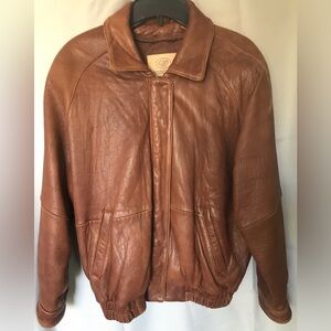 ~Georgetown Design Brown Leather Jacket~